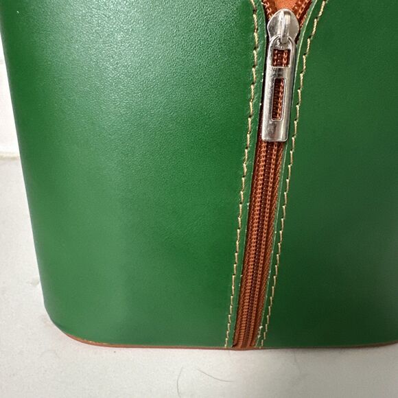 Green Vera Pelle Purse Genuine Italian Leather Crossbody Handbag New - Picture 3 of 10